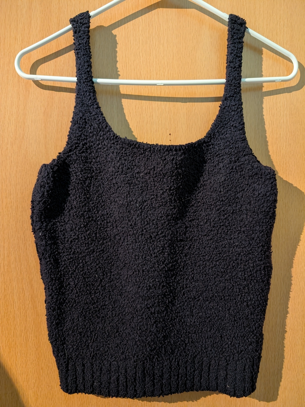 SKIMS Black Textured Scoop Neck Tank